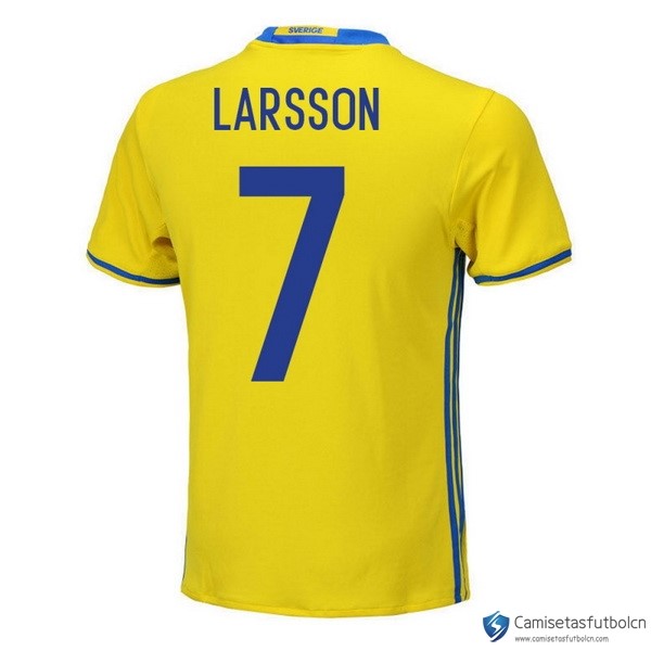 Camiseta Seleccion Sweden Primera equipo Larsson 2018 Amarillo